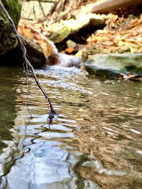 Close-up of rippled water in rock