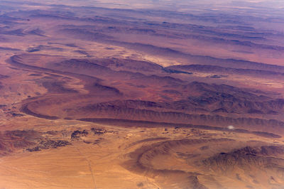 High angle view of sahara desert landscape