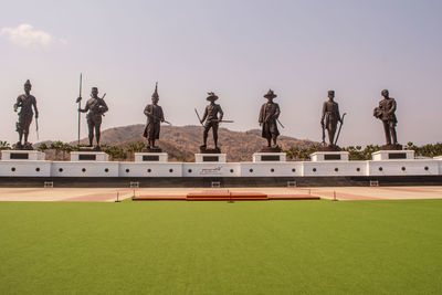 View of statues against clear sky