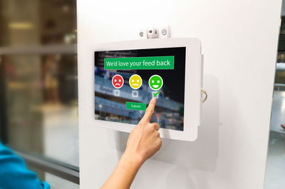 Close-up of woman using mobile phone