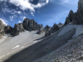 Panoramic view of rocky mountains against sky