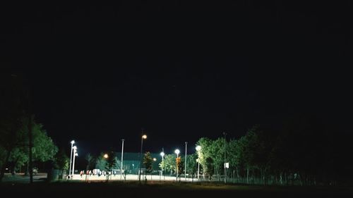 Illuminated street light at night