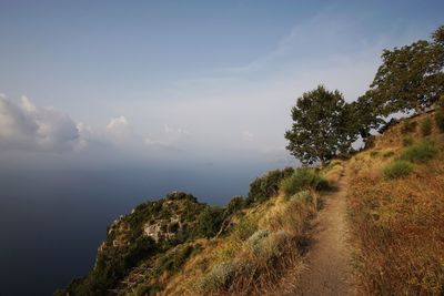 Scenic view of mountain against sky