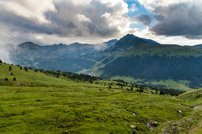 Scenic view of mountains against sky