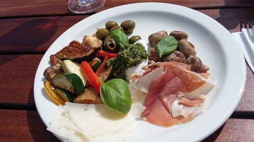 Close-up of food in plate on table