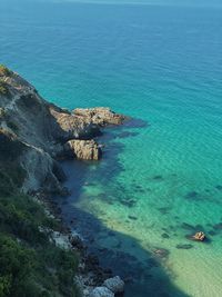 High angle view of sea shore