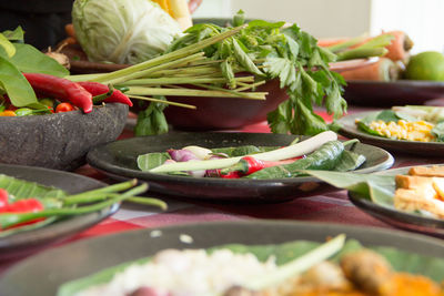 Close-up of vegetables on table