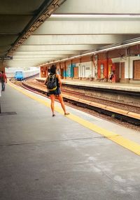 Train at railroad station platform