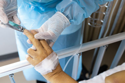 Midsection of man working