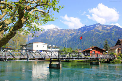 View of river with buildings in background