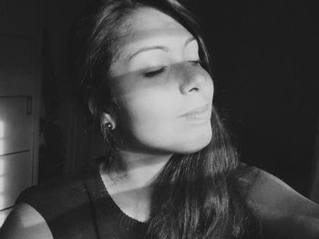 Close-up portrait of young woman