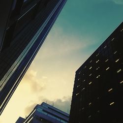 Low angle view of modern building against sky