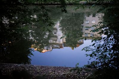Reflection of buildings in water