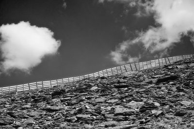 Low angle view of bridge against the sky