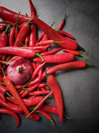 Close-up of red chili peppers