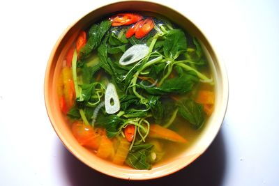 High angle view of salad in plate