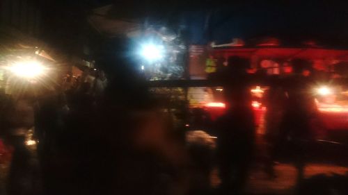 Street light in city at night