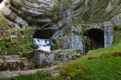 The source of the loue and its remains in the doubs department in france