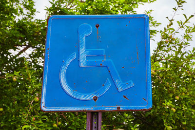 Low angle view of information sign