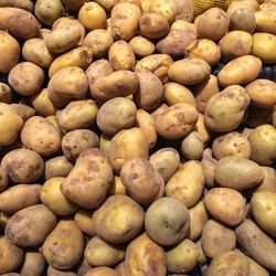 Full frame shot of potatoes for sale at market stall