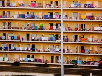 Clothes drying on balcony railing