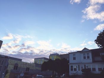 Low angle view of buildings against sky