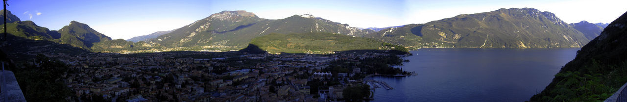 Scenic view of lake and mountains