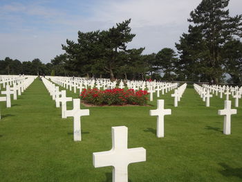 View of cemetery against sky