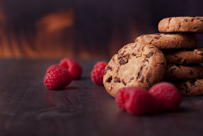 Close-up of cookies on table