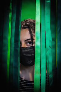 Portrait of woman in window