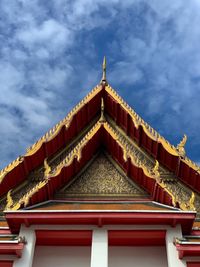 Low angle view of temple building against sky