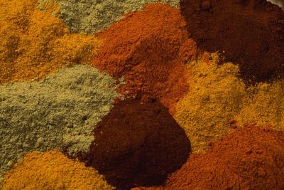 Spices powder arranged