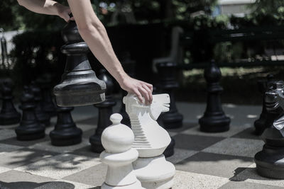 Full frame shot of chess pieces