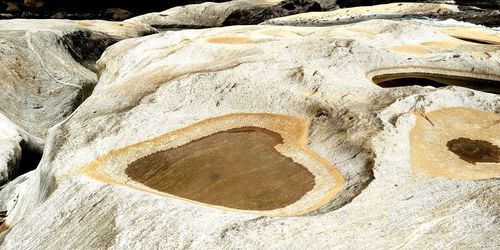 High angle view of rock formation