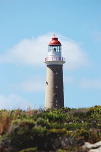 Low angle view of lighthouse against sky