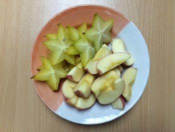 High angle view of vegetables in bowl