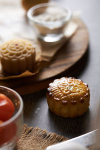 Close-up of cake on table