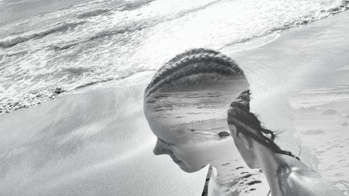 Man swimming in sea