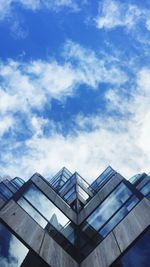 Low angle view of modern building against sky