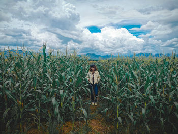 Scenic view of field against sky