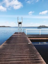 Pier over sea against sky