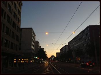 City street at sunset