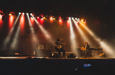 Illuminated lights at music concert