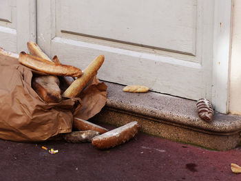 Close-up of objects on street