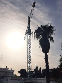 Low angle view of silhouette palm trees against sky during sunset