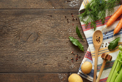 Directly above shot of vegetables on table