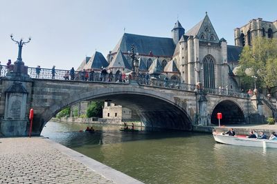 Bridge over river in city