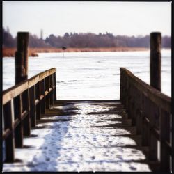 Wooden pier in sea