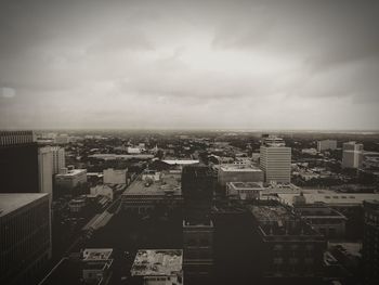 High angle view of cityscape against sky