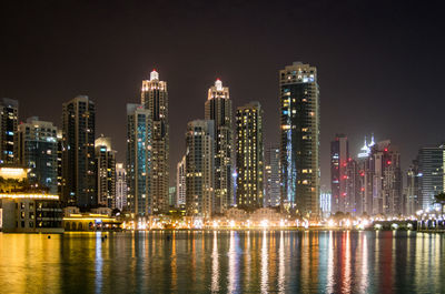 Illuminated city at night